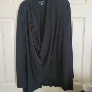 Lane Bryant size 22/24 long sleeve blouse.  Black